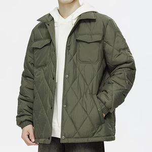 Men's Olive Green Camouflage Waterproof Windproof Thick Quilted <b>Long</b> Front Pockets Stand Collar <b>Hooded</b> Casual Winter <b>Jacket</b> - Product Image 1