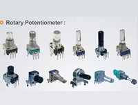 Potenciómetro de Resistencia de Película de Carbono de Venta Caliente, Perilla Metálica, Alta Rotación, Tipo Snap-In, 5.1-500K, Tolerancia del 20%, 50V AC/5V DC, 9mm