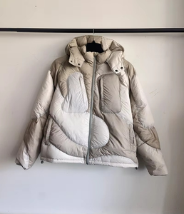 OEM New Arrival Men's Quilted Oversized Puffer <b>Jackets</b> Custom Logo Breathable Zipper Closure Canvas Hooded Winter High Coated - Product Image 4