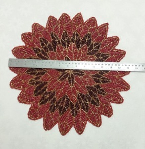 Luxury Silver Seed <b>Bead</b> Handmade Round Designer Coaster <b>Placemats</b> for Home or Wedding From India - Product Image 4