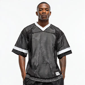 Maillot de football personnalisable en jersey 100 % polyester à maille, coupe décontractée, haut d'entraînement de sport à manches courtes pour jeunes - Product Image 5