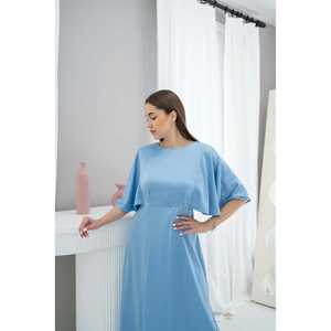 Robe fourreau en satin bleu avec dos lacé, taille naturelle, tissu respirant, disponible en bleu – Vente en gros - Product Image 3