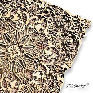 Mandala duvar sanatı Monogram rustik ahşap duvar sanatı benzersiz ahşap dekorasyon duvar dekorasyonu asılı - Product Image 2