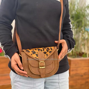 Bolso de cuero hecho a mano para mujer, bandolera de cuero genuino, con estampado de animales, correa de hombro, bolsos de sillín, regalo para ella - Product Image 2