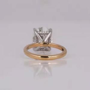 Classique 3 carats ovale Moissanite diamant bague de fiançailles bijoux à la mode pour cadeau de mariage fête anniversaire - Product Image 4