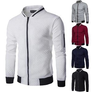 Veste de survêtement personnalisée vierge en vente en gros Fabricant de sweatshirts Veste à fermeture éclair en jacquard en polyester automne hiver pour hommes - Product Image 1