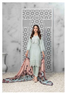Satén de alta calidad para mujer Salwar Kameez elegante bordado estampado recto ropa de invierno modesta moda mujer hermoso patrón - Product Image 5