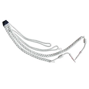 Cordon de serrage en dentelle blanc pur, design classique argenté, coton et polyester, aiguillette ornementale, équipement de défense personnelle - Product Image 1
