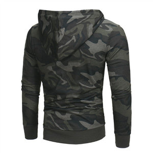 Sudaderas con capucha de camuflaje informales para hombre 100% algodón invierno sudadera de lana de talla grande abrigo grueso y cálido-Stonewashed al por mayor - Product Image 2