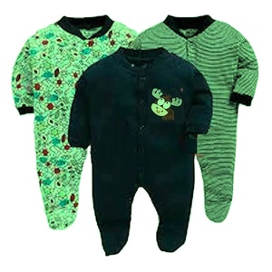 100% Cotton Infant Body Suit with Bootie <b>Snap</b> Button Closure for Baby Girls - Product Image 2