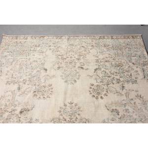 พรมขนสัตว์สีเบจและสีเขียวสไตล์ตุรกีวินเทจ5.5 x 9.4ft ผ้าสานเรียบการออกแบบการเย็บปะติดปะต่อกันสำหรับการตกแต่งห้องนั่งเล่น - Product Image 5