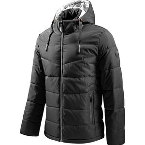 แจ็กเก็ตผ้าไนลอนสีดำยาวสำหรับฤดูหนาวเสื้อโค้ทแบบฟองสำหรับผู้ชายเสื้อแจ็คเก็ตบุนวมสำหรับผู้ชายเสื้อโค้ทผ้าไนล่อนออกแบบโลโก้ได้ตามต้องการ - Product Image 6