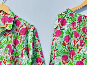 Conjunto de Pijama de Algodón para Mujer, Conjunto de Algodón Indio, Conjunto de Algodón de Verano, Conjunto de Algodón Unisex, Hermoso Conjunto de Algodón, Ropa de Novia, Regalo para Mujer - Product Image 3