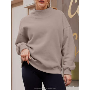 Sudaderas de gran tamaño para mujer, jersey de cuello simulado, sudaderas de manga larga, Tops, trajes de moda de otoño, ropa - Product Image 5