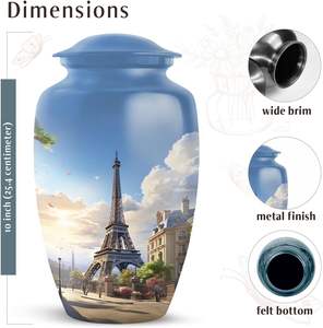 Urnas de cremación de la ciudad de París para hombres, cenizas, urnas de entierro masculinas para adultos, cenizas humanas, mujeres, cenizas únicas, tamaño personalizado - Product Image 2