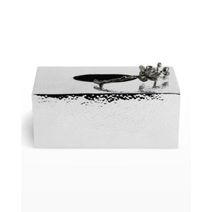 Vente chaude Design Moderne Hôtel Vaisselle Élégant Noir Orchidée Rectangulaire Boîte À Mouchoirs Titulaire En Vente En Métal Serviette Accessoires - Product Image 1