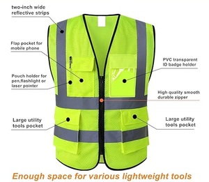 Conjunto de chaqueta impermeable de seguridad reflectante de alto brillo para hombre, impermeable grueso con logotipo personalizable - Product Image 4