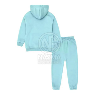 Survêtement d'hiver à capuche pour enfants, qualité supérieure, design deux pièces personnalisable, manches longues, 100 % coton, respirant et uni - Product Image 2