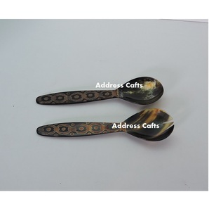 Utensilios para Ensalada de Cuerno Natural Hechos a Mano, Servidor de Ensalada Ecológico, Nuevo Diseño, Cuchara Decorativa para Servir, para Uso en el Hogar, Hotel y Cocina - Product Image 3