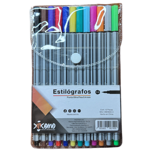 Set di 12 Penne Stilografiche Colorate - Product Image 1