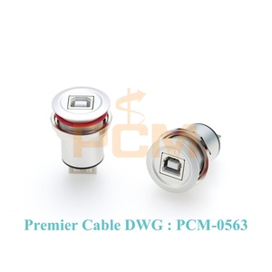 Adaptateur USB B vers un port de montage sur panneau encastré connecteur rond en aluminium USB 2.0 convertisseur femelle à femelle pour <span class=keywords><strong>câble</strong></span> de données - Product Image 4