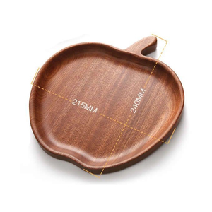 Plateaux de service en bois à prix d'usine avec pomme en forme de taille 215x240mm en bois massif fabriqués à la conception unique - Product Image 1