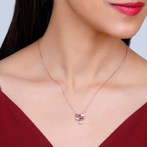 จี้แฟชั่นสำหรับคุณและฉันสีโรสโกลด์และสร้อยคอมีเสน่ห์ - Product Image 6
