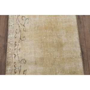 พรมวิ่งสไตล์ตุรกี ขนาด 1.9x5.7 ฟุต พรมวินเทจ พรมขนสัตว์สีเบจ - Product Image 3