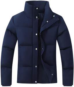 Blouson aviateur homme couleur unie polyester/coton matériau haute qualité col montant logo avant - Product Image 1