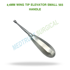 Elevador Dental Quirúrgico Pequeño de 6.4mm con Punta de Ala, Mango 503, para Extracción de Dientes y Elevación de Raíces - Product Image 2