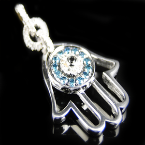 Nueva llegada Iced Out Fatima Hamsa mano en S925 plata Moissanite diamante alta calidad colgantes y dijes para hombres - Product Image 1