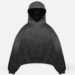 Sweat-shirts à capuche unis grande taille effet délavé pour l'hiver avec impression numérique, pour usage extérieur, vente en gros - Product Image 2