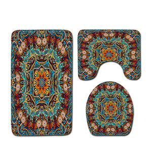 Ensemble de tapis de bain imprimés sur mesure pour salle de bain, tapis antidérapant pour douche, rideau de douche - Product Image 5