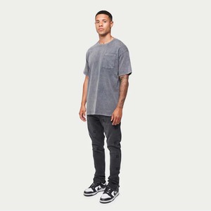 Camiseta de lavado ácido Unisex hecha a mano de primera calidad, Jersey de algodón, parche con logotipo bordado, características desgastadas, mangas cortas ajustadas de gran tamaño - Product Image 1