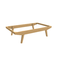 Chaise robuste en bois de caoutchouc massif, design moderne, siège individuel renforcé, structure rail-à-pied pour hôtel, chambre, appartement