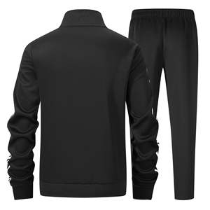 Conjunto de pantalones de chándal de algodón de gran tamaño unisex, Sudadera con capucha, estampado 3D personalizado, patrón sólido, chándal de lana de dos piezas para hombre - Product Image 4