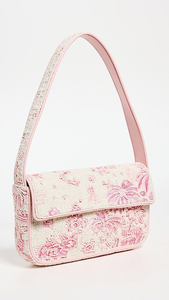 Bolso de Hombro Bordado a Mano Personalizable con Hojas Beige y Azules, Elegante Bolso Bandolera con Cuentas, Patrón Floral Artesanal para Uso Diario - Product Image 4