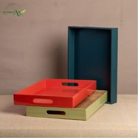 Bandeja Rectangular de Bambú Premium, Ecológica, Duradera, Impermeable, Portátil, Hecha a Mano, Personalizable, Apta para Alimentos, para Uso en el Hogar y Restaurantes