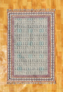 Alfombras de diseñador con patrón triangular de algodón 100%, alfombras bordadas para el hogar, sala de estar, decoración de jardín para coche, alfombra Dhurries elegante - Product Image 4