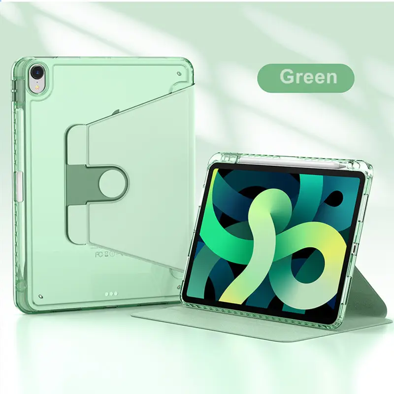 New Design Fully Clear Back Cover 360 Degree Rotatable Case for iPad mini 6 Leather Case