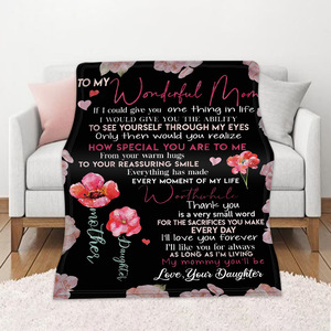 Love Message Print Flannel <b>Throw</b> <b>Blanket</b> Soft Fleece Sofa <b>Couch</b> <b>Blanket</b> Wholesale - Product Image 3