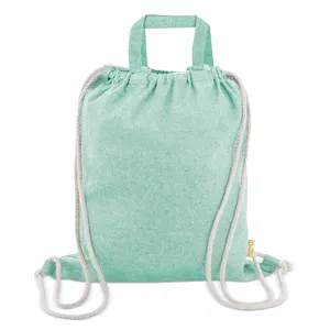 Zaino Convertibile Nero Sostenibile, Sacca Sportiva Promozionale con Cordoncino e Accessori - Product Image 3