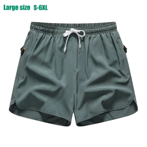 Nouveaux shorts de sport décontractés pour hommes 3/4 avec soie glacée léger absorbant la sueur en plein air séchage rapide course Fitness pantalons amples - Product Image 3