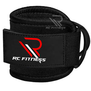Custom Logo Lightweight Neoprene Padded Ankle Straps D-Ring Adjustable Unisex Gym Cable Machines Workout Support Cotton Leather - Product Image 6