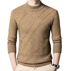 Pull en tricot à col montant pour hommes Pull chaud Slim Fit Business Casual Top Quality Made Winter Wear Pull élégant pour garçons - Product Image 5