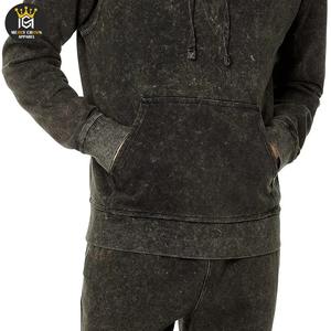 Chándal de lavado ácido de color sólido personalizable de alta calidad para hombre estilo de invierno con cuello con capucha transpirable y cómodo - Product Image 5