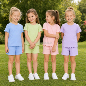 Camiseta Deportiva para Niñas de Secado Rápido, Transpirable, con Mangas y Dobladillo Festoneados para la Escuela, Correr y Uso Diario - Product Image 4