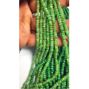 16 brins de perles lisses tsavorite naturelle 4-6mm rondelle 1575 Cts Lot Iroc ventes 16 pouces collier de perles de pierres précieuses US $205 pour tous - Product Image 4