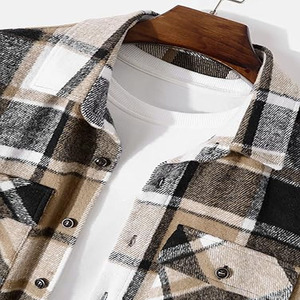 Chemise en flanelle pour hommes, prix de gros OEM, respirante, confortable, décontractée, de haute qualité, prix bas, chemise en flanelle pour hommes pour adultes - Product Image 4