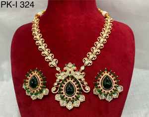 Ensemble collier et boucles d'oreilles en laiton Kundan diamants américains de luxe bijoux de mode pour mariages fêtes fiançailles anniversaires - Product Image 3